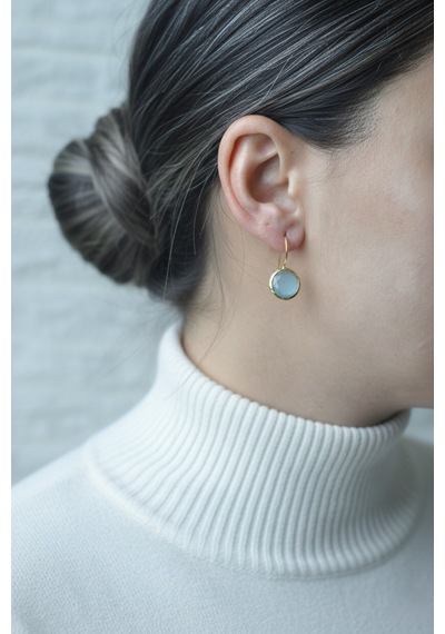 Kadir Jewellery 22 Ayar Altın Kaplama Kadın Taşlı Küpe -el İşçiliği Ve Hipoalerjenik Küpe -e01 çok renkli