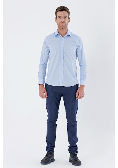 İmza Mavi Uzun Kollu Bez Ayağı Sert Yaka Cepsiz Pamuklu Basic Slim Fit Dar Kesim Gömlek 1004235357 Mavi İmza Mavi Uzun Kollu Bez Ayağı Sert Yaka Cepsiz Pamuklu Basic Slim Fit Dar Kesim Gömlek 1004235357 Mavi