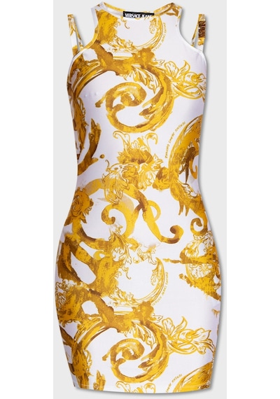 Versace Jeans Couture Bayan Elbise 76hao944 Js292 G03 Beyaz-gold Altın - Beyaz