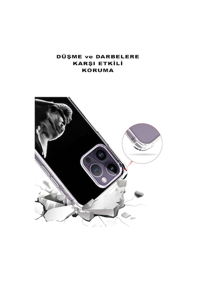 Samsung Galaxy A20 Uyumlu Köpek 1 Baskılı Şeffaf Köşe Korumalı Antişok Kılıf