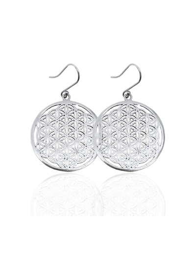 Oya Silver İri Sallantılı Yaşam Çiçeği Gümüş Kadın Küpe 5x3.1 Cm