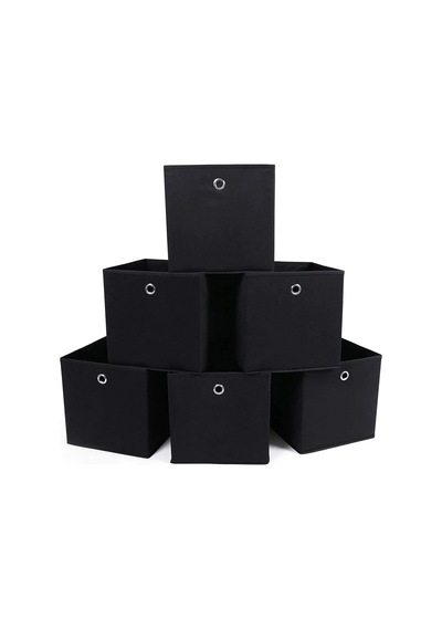 Kutusu 6 Adet Katlanır Kutu Parmak Delikli 30 X 30 X 30 Cm Siyah Çok Renkli