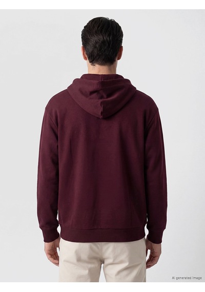 LC Waikiki Lc Waıkıkı Bordo Kanguru Cepli Erkek Hoodie