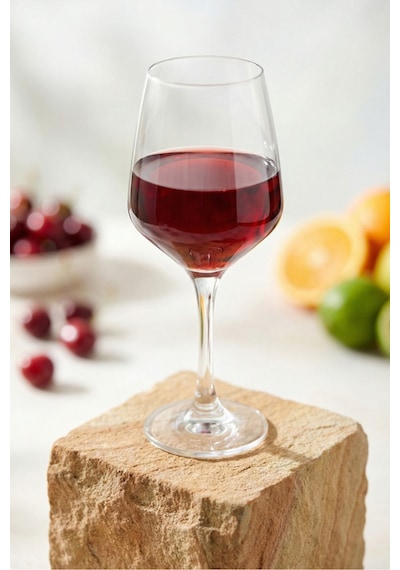 Lav Lal Cam Goblet 6'lı 400 ml Ayaklı (Şarap Kadehi , Kokteyl Bardağı)