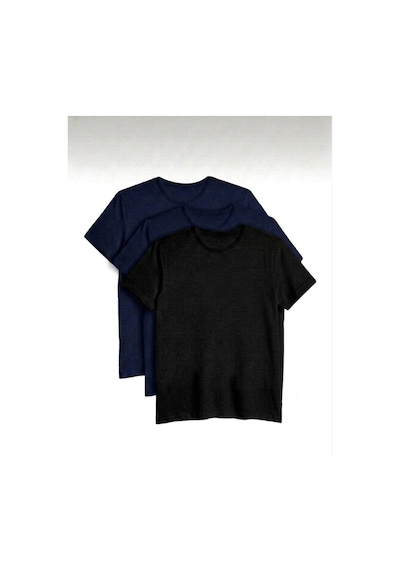Bürke 3'lü Erkek/Unisex 2 Lacivert - 1 Siyah Renk %100 Pamuk Bisiklet Yaka Basic Tişört Bürke 3'lü Erkek/Unisex 2 Lacivert - 1 Siyah Renk %100 Pamuk Bisiklet Yaka Basic Tişört