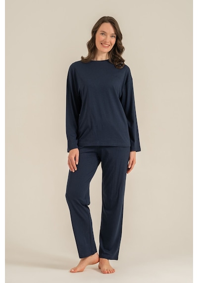 Pierre Cardin Kadın Lacivert Uzun Kol Pijama Takım Pc9304-s-v2 Pc9304-s-v2