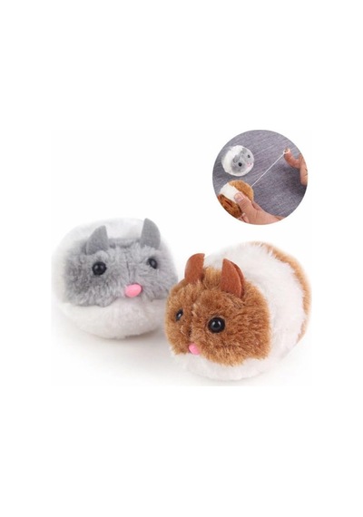 Kurmalı Titreşimli Peluş Fare Kedi Oyuncağı 7 Cm - 1 Adet