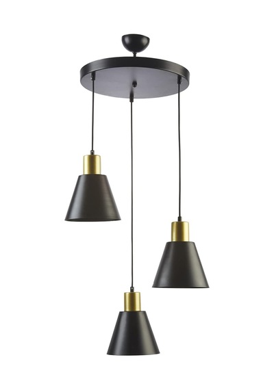 Trend Modern Metal Sıvama Siyah Renk Sarkıt Cafe -yemek Masası Üstü -salon 3 Lü Avize Çok Renkli