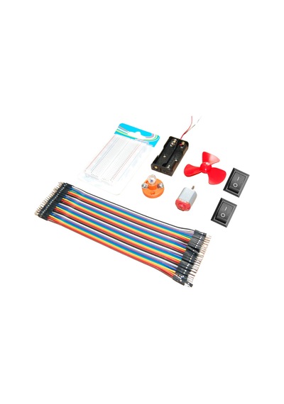 Temel Devre Seti - Breadboard, Pil Kutusu, Motor, Pervane, Duy-ampul, 2 Anahtar - Standart