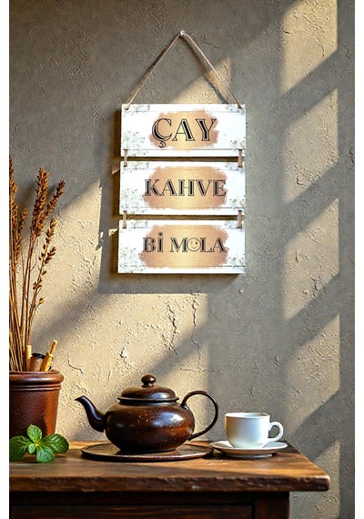 Çay Kahve Mola Mdf Ahşap Duvar Tablosu, Cafe, Restoran, Mutfak Dekoratif Süs