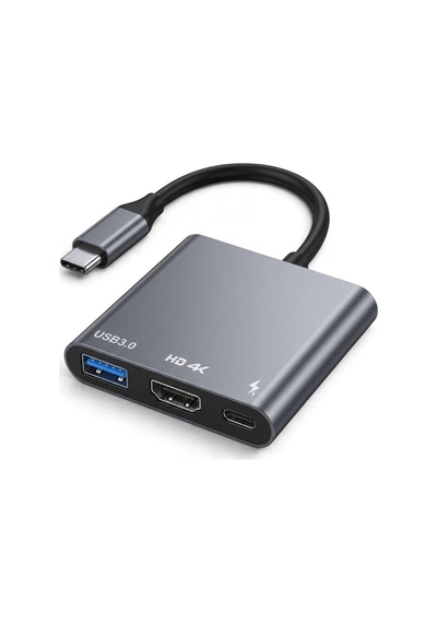 Fully 3in1 Type-c To Usb+hdtv+type-c 4k 30hz Çok Fonksiyonlu Hub