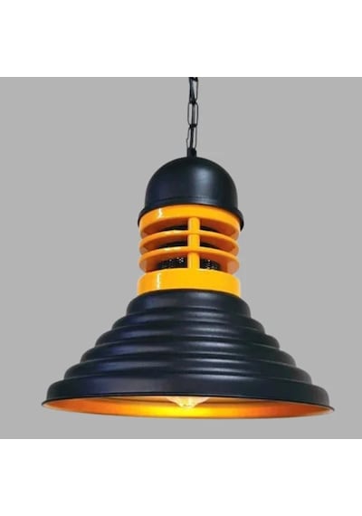 Tebessa Kafe Ve Loft Dekorasyonuna Uygun Endüstriyel Tekli Sarkıt Avize Ra-avz- 3275-94-68 Sarı - Siyah
