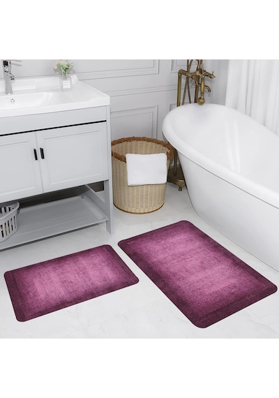 Rovigo Home Baskılı Kaymaz Taban 2 Li Banyo Paspas Takım Rvg5199-100X60-60X50 Çok Renkli
