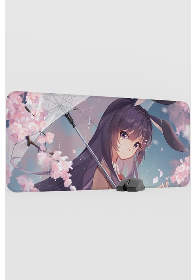 Bunny Girl Senpai Anime V4 - 90x40 Xxl Gaming Kauçuk Kaymaz Taban Mouse Pad Fare Altlığı