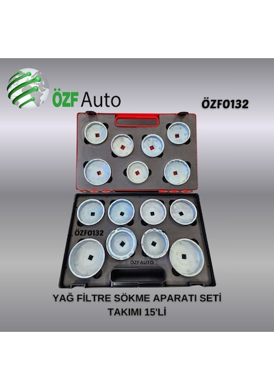 Özf0132 Yağ Filtre Sökme Aparatı Seti Takımı 15'li Özf0132 Tüm Araçlara Uyumlu