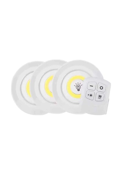 Hubrendy Tekno Led Lamba 3'lü Uzaktan Kumandalı Yapışkanlı