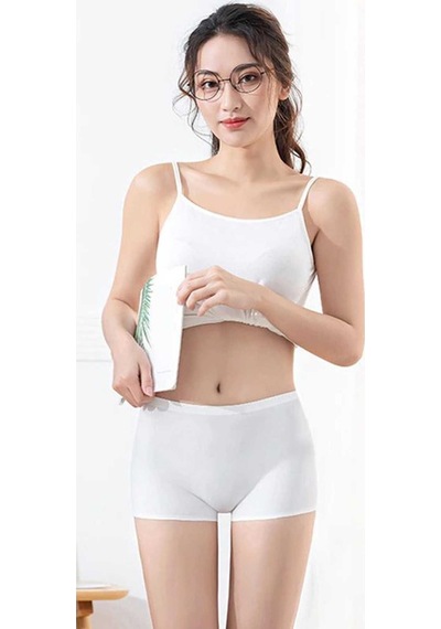 Kadın 4 Adet Dikişsiz Görünmez İz Yapmaz Mini Şort Boxer Beyaz Çok Renkli