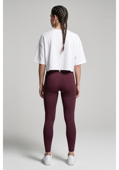 Woneagle Kadın Bordo Yüksek Bel Toparlayıcı Push Up Spor Tayt Bordo Bordo