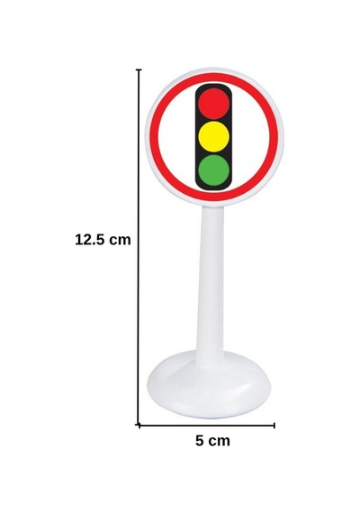 17 Parça Mini Trafik İşaretleri Yol Seti - Oyuncak Arabalı Eğitici Set 3+ Yaş
