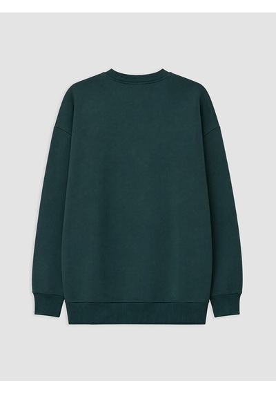 Lcw Modest Yeşil Baskılı Kadın Kalın Sweatshirt Tunik