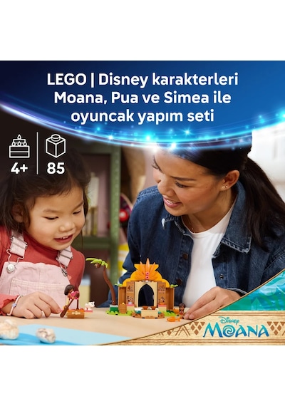 LEGO® ǀ Disney Moana Köy Evi ve Tekne 43282 – 4 Yaş ve Üzeri Çocuklar için 3 Karakter İçeren Oyuncak Yapım Seti (85 Parça)