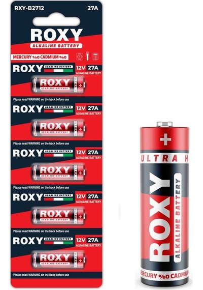 Roxy Rxy-b2712 İnce 12 Volt Alkalin 27a Alarm Kumanda Pil 5'li Paket