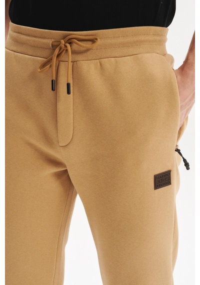 AR-MA Arma Erkek Regular Fit Gizli Fermuarlı Cepli Dar Paça Lastikli Eşofman Altı Pamuk Polyester, 3 İplik Şardonlu K30174681702 Kahverengi