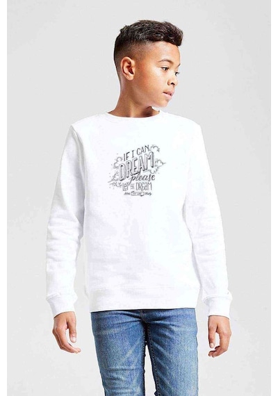 Tshirthane Elvis Presley If I Can Dream Baskılı Unisex Çocuk Beyaz Sweatshi Beyaz
