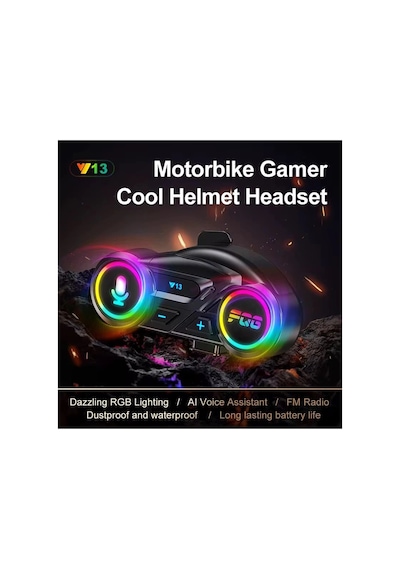 Y13 Motor Kask Kulaklık Rgb Modlu Radyolu Motosiklet Kulaklık 5.3 Bluetooth Intercom 67190279