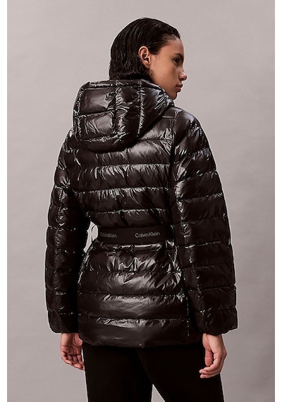 Calvin Klein Kadın Belted Lightweight Puffer Mont - Siyah Black
