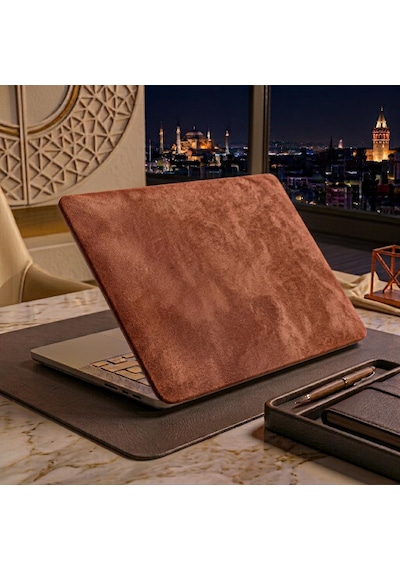 Kendinden Yapışkanlı Alcantara Laptop Kaplama 48x30 Cm Süet Doku Arka Kapak Çizilme Önleyici Koruyucu Skin 083 - Mat Fındık Kahverengi