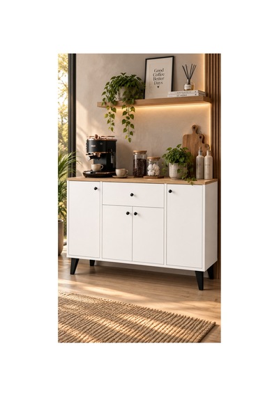 Luna Konsol Çok Amaçlı Dolap Beyaz & Atlantik Çam Beyaz-atlantik Çam - 903743956 Beyaz-atlantik Çam