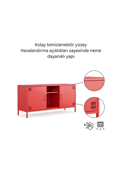 Pera Tv Ünitesi, Tv Dolabı,2 Kapaklı, Açık Raflı 130,50 X 40 X 64,50 Cm Ral 3020 Kırmızı Pera Tv Ünitesi, Tv Dolabı,2 Kapaklı, Açık Raflı 130,50 X 40 X 64,50 Cm Ral 3020 Kırmızı