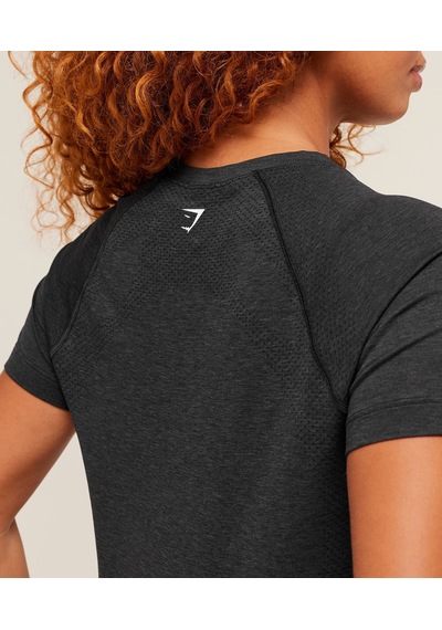 Gymshark Vital Seamless 2.0 Hafif Kadın Siyah Spor Tişörtü