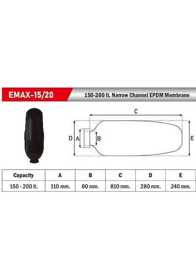 Membran 150 200 Litre - - Dar Boğaz D80