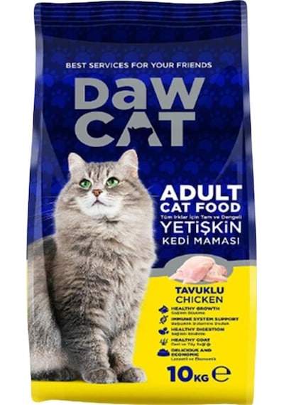Yetişkin Kedi Maması - Dawcat - Tavuklu - 10 Kg