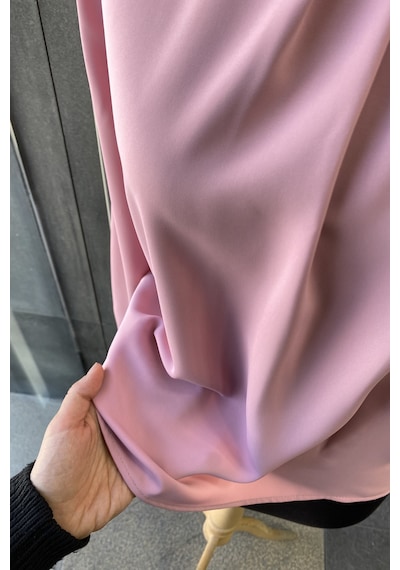 Pera Moda Gold Broş Detaylı Şık Bluz Gömlek Gül Kurusu