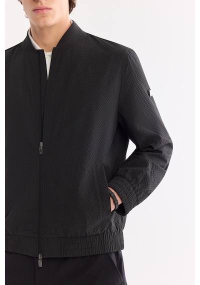 Avva Erkek Siyah Bomber Yaka Su İtici Rüzgar Geçirmez Hafif Mevsimlik Comfort Fit Mont A61y6059