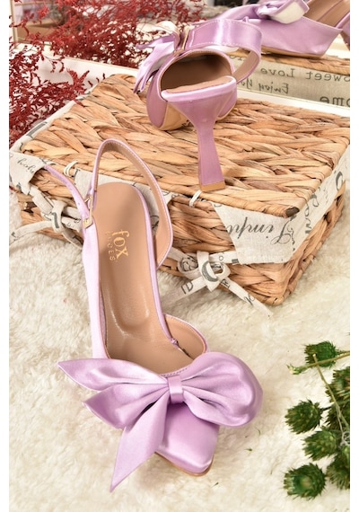 Fox Shoes Lila Saten Kumaş Kadın Topuklu Ayakkabı K922164804