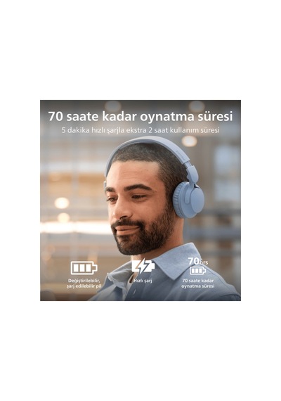 Philips TAH4000LB Bluetooth 6.0 Kablosuz Kulak Üstü Kulaklık