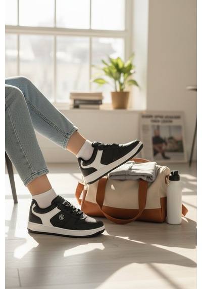 Enoch Kadın Günlük Sneaker Modern Tasarım Konforlu Yürüyüş Spor Ayakkabı Siyah Beyaz Enoch Kadın Günlük Sneaker Modern Tasarım Konforlu Yürüyüş Spor Ayakkabı Siyah Beyaz
