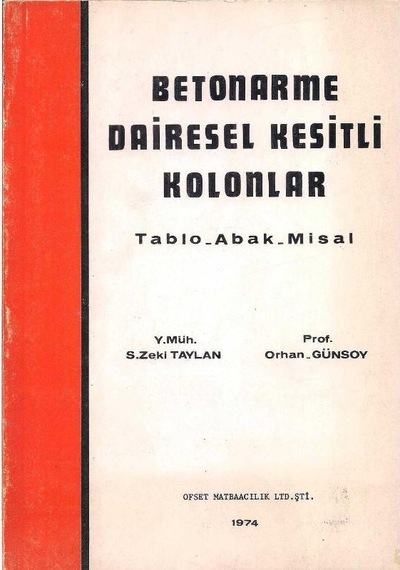 Betonarme Dairesel Kesitli Kolonlar Tablo Abak Misal