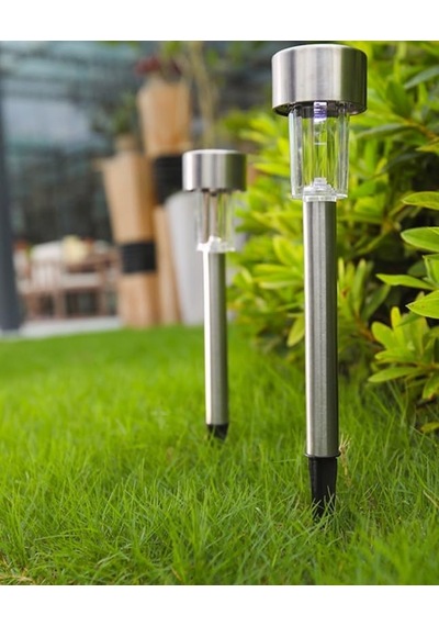 10 Adet Metal Kasa Güneş Enerjili Dış Mekan Saplamalı Solar Aydınlatma Bahçe - Balkon Ledi