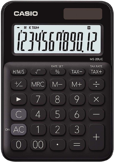 Casio MS-20UC-BK Masaüstü 12 Hane Hesap Makinesi