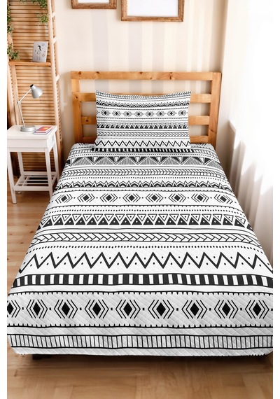 Evimde Bambaşka Siyah Geometrik Çocuk Odası Tek Kişilik Pike Takımı - İskandinav 160x220 CM Kapitone Yatak Örtüsü Evimde Bambaşka Siyah Geometrik Çocuk Odası Tek Kişilik Pike Takımı - İskandinav 160x220 CM Kapitone Yatak Örtüsü