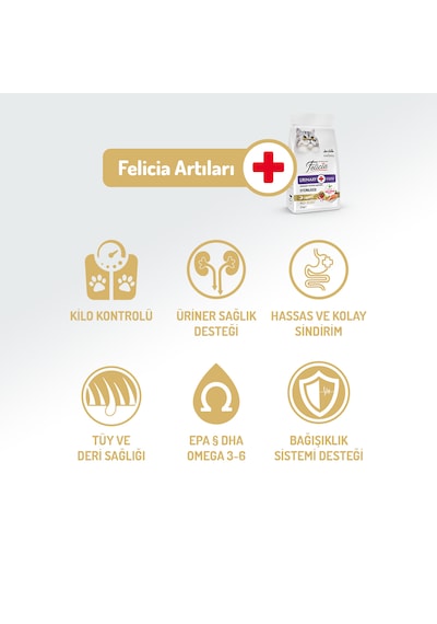 Felicia Light Sterilised Düşük Tahıllı Somonlu Kısırlaştırılmış Yetişkin Kedi Maması 2 KG