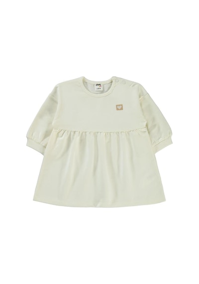 Civil Baby Civil Basic Kalp Etiketli 6-18 Ay Elbise Ekru