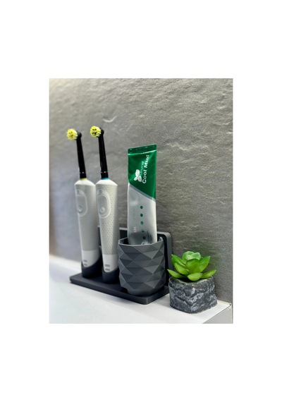 Şarjlı Diş Fırçası Standı Ve Banyo Organizeri Zyndo Gri