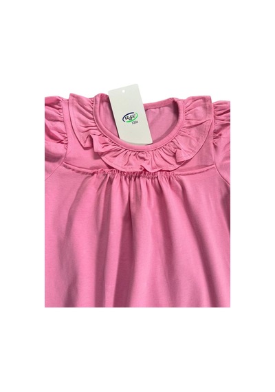Fırfırlı Kız Çocuk Elbise-90686 Pembe