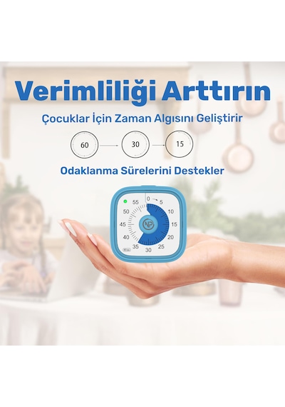 NPO Mutfak,Ders,Yemek için 60dk Analog Alarm Zamanlayıcı,Pomodoro Öğrenci Motivasyon Saati